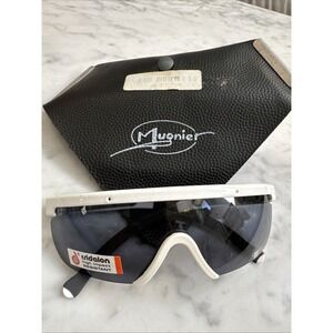 Mugnier Sports Athletic Shield Wrap Sunglasses White Carbon Fiber France